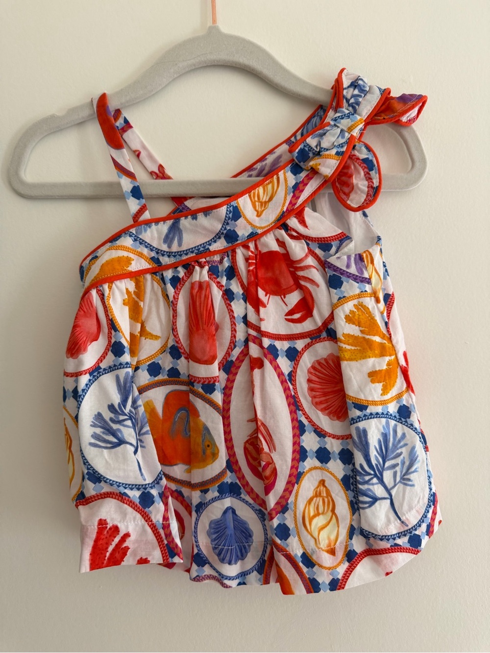 Janie and jack One-Shoulder Sea Life Print Top - Multicolor baby girl size 6-12m